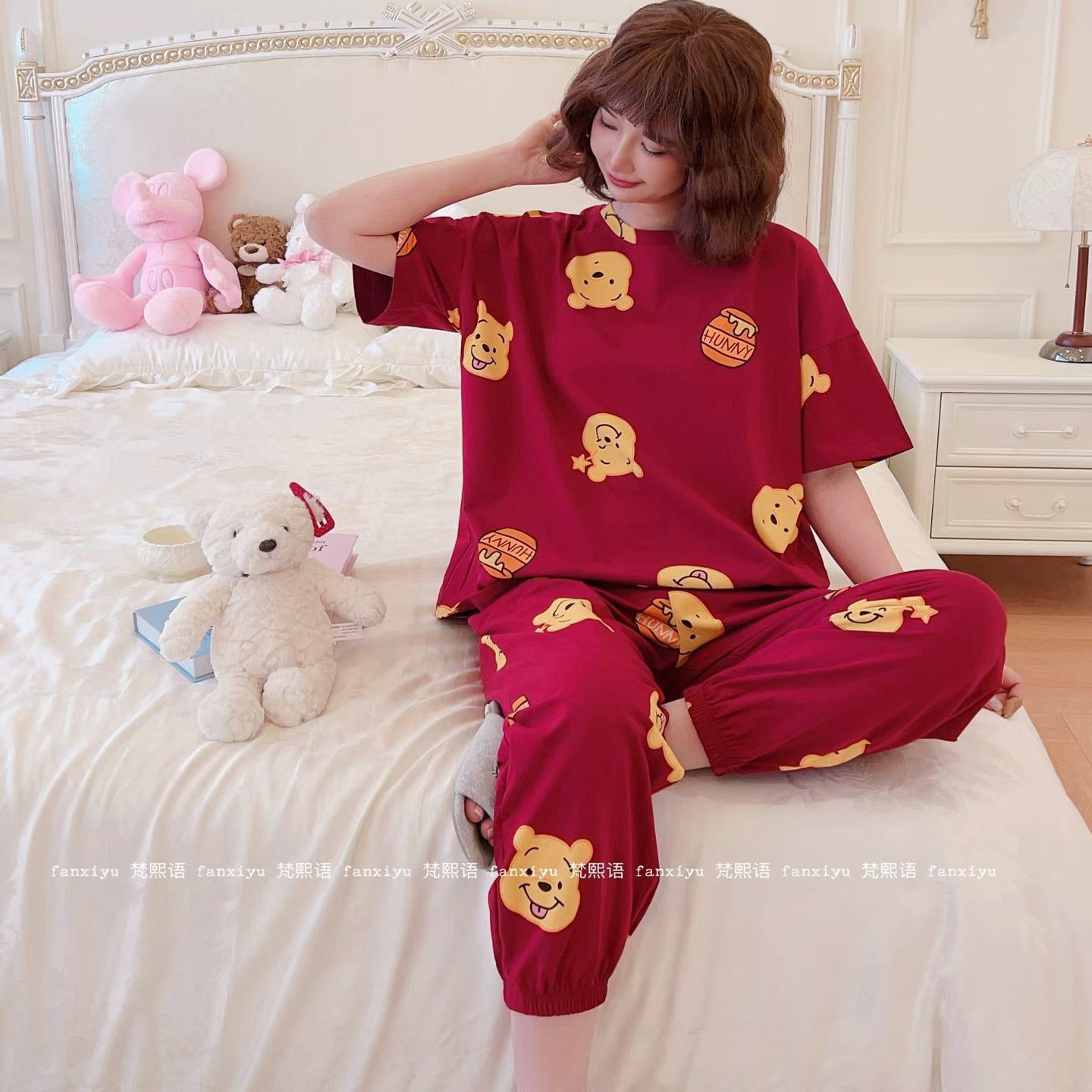 纯色纯棉家居服梵熙语柔软舒适女