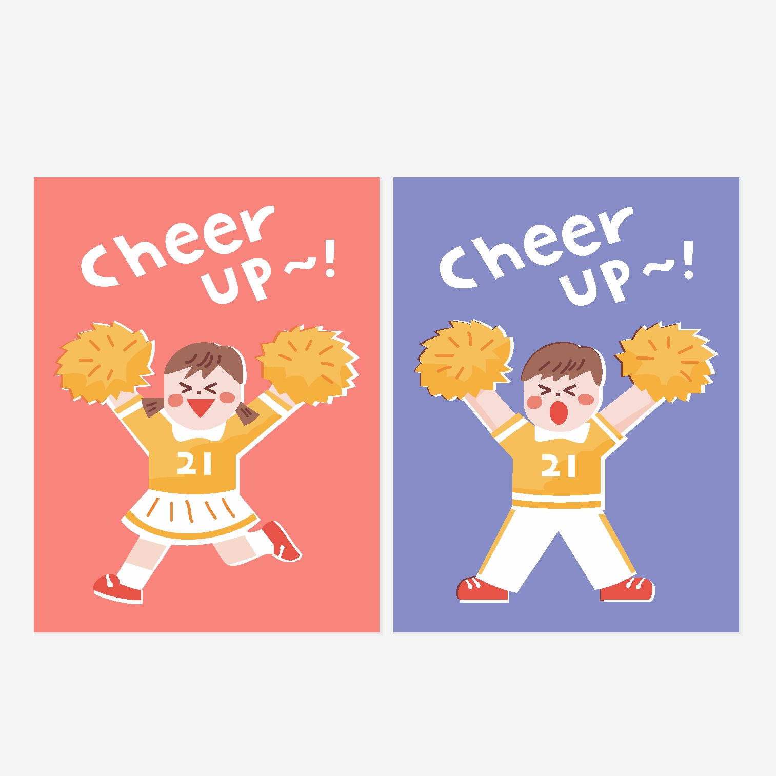 cheer up男孩女孩加油可爱卡通包装封口贴曲奇饼干贴纸韩 160枚