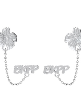 慕Ter原创设计 bkpp扶桑花链条耳钉耳夹耳饰以你的心诠释我的爱