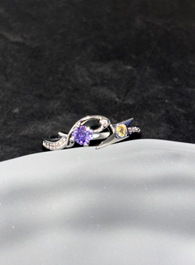 【雷月月】慕Ter原创紫鱼雷电开口戒指