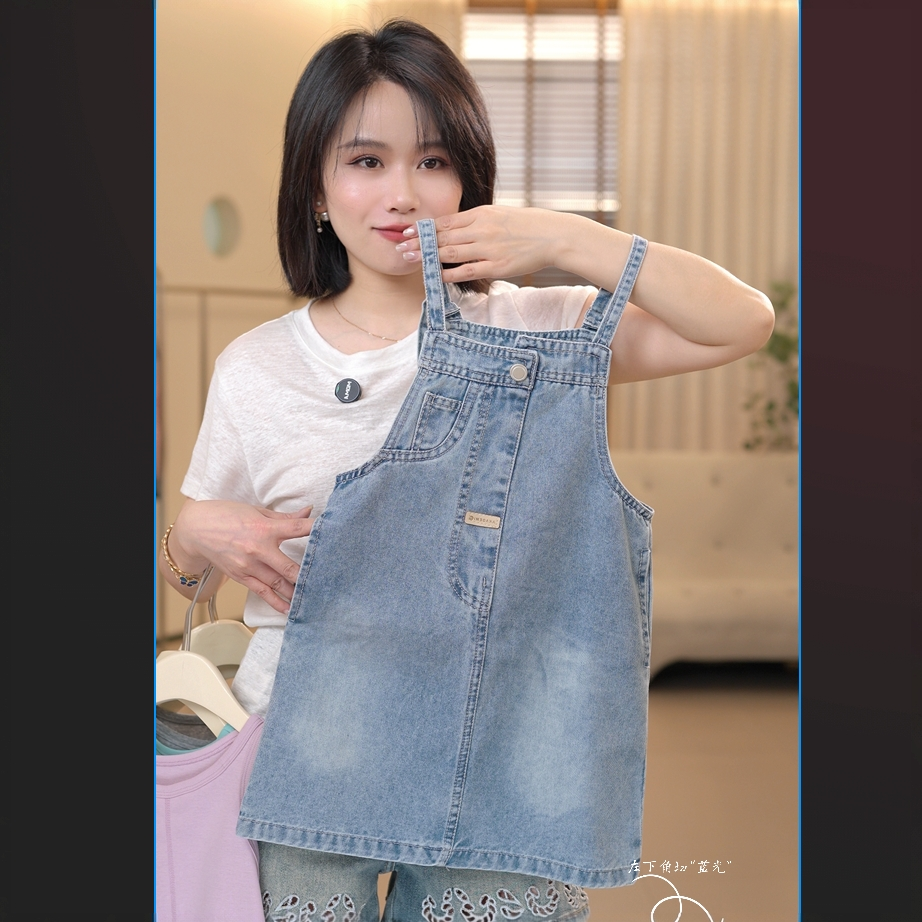 leomama女童夏装牛仔背带裙2026儿童裙子牛仔裙洋气韩版