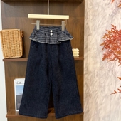 阔腿裤 leomama童装 2025秋冬装 新款 女童雪尼尔裤 子儿童加绒长裤