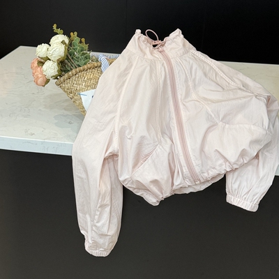 leomama【轻逸素粉】女童纯色轻薄外套夏季款简约休闲百搭防晒衣