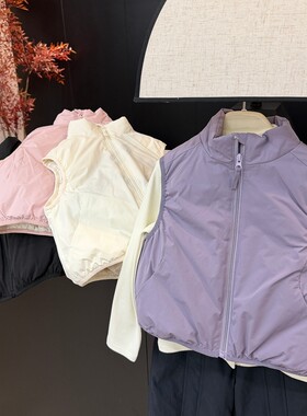 leomama女童马甲洋气儿童秋冬装羽绒服背心女孩气质坎肩外套汉服