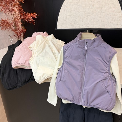 leomama女童马甲洋气儿童秋冬装羽绒服背心女孩气质坎肩外套汉服