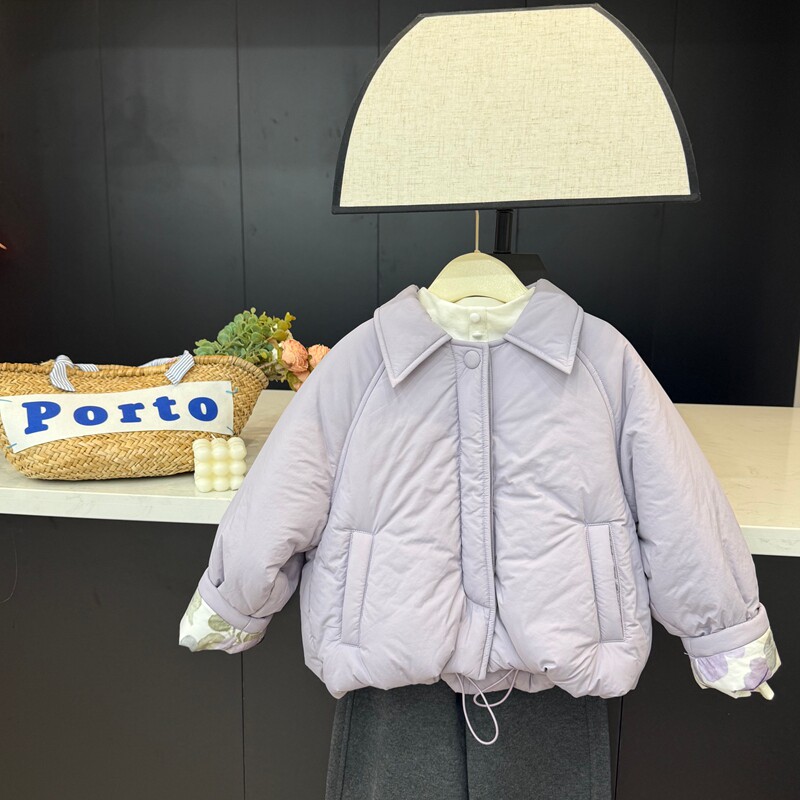 leomama女童流行紫棉服中大童宽松版休闲装冬款外套女孩韩版上衣,童装/婴儿装/亲子装,棉袄/棉服,淘宝优惠券,粉丝福利购,淘宝优惠卷