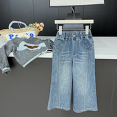 女童裤 女孩直筒裤 子2025新款 牛仔裤 leomama童装 韩版 儿童秋季 时尚