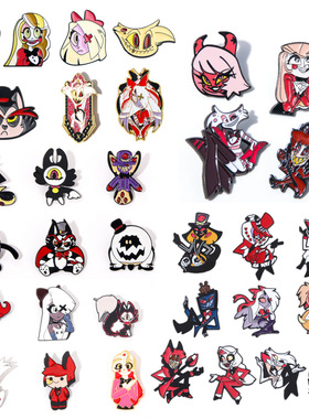 动漫周边Hazbin Hotel地狱客栈胸针夏利维姬蜘蛛恶魔卡通人物徽章