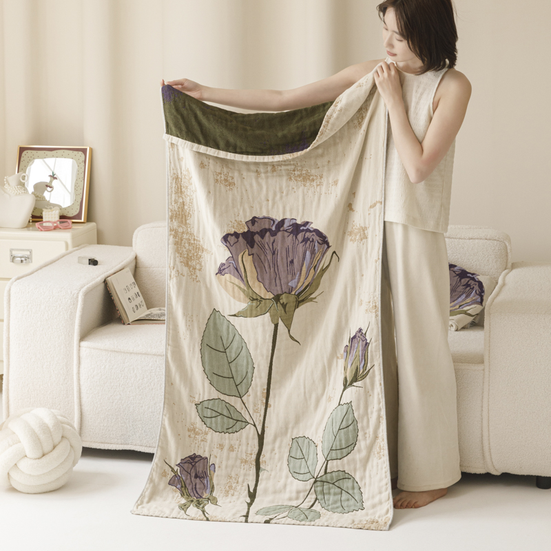 浴巾被裹巾全棉全彩纱披肩