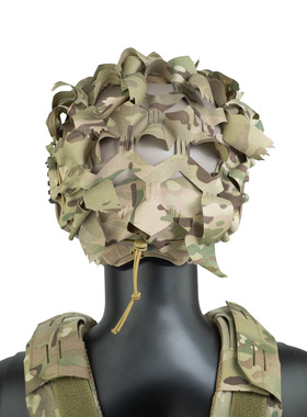 Tcmaoyi战术拖把头迷彩伪装网ARS&BCS伪装盔罩盔套高切头盔隐藏帽