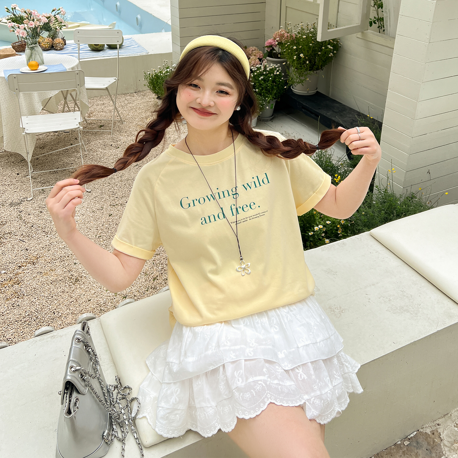 DM100大码百分百2025年夏季新款女装慵懒风上衣时尚字母插肩袖T恤