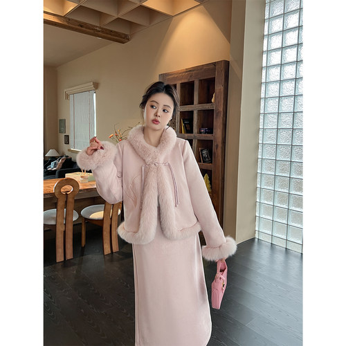 DM100大码百分百女装新中式套装