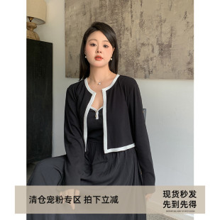 显瘦百搭正肩上衣修身 秋季 2023年新款 DM100微胖大码 女装 针织开衫