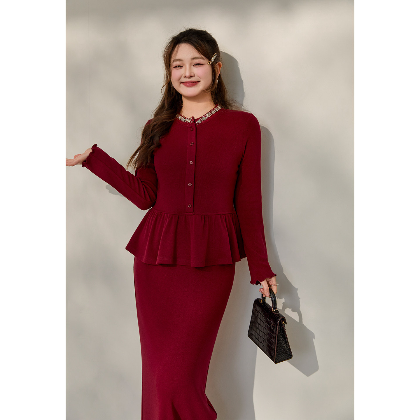 【1/16新品 20点 年货节立减15%】DM100大码小香风针织衫半裙套装,女装/女士精品,大码套装,淘宝优惠券,粉丝福利购,淘宝优惠卷