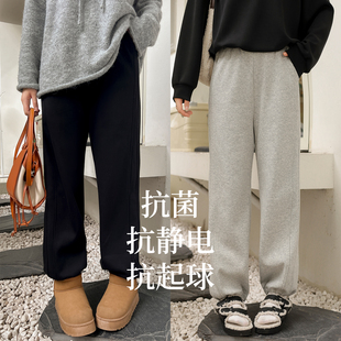 加绒束脚卫裤 DM100大码 纯色百搭磨毛休闲裤 微胖mm冬季 百分百女装