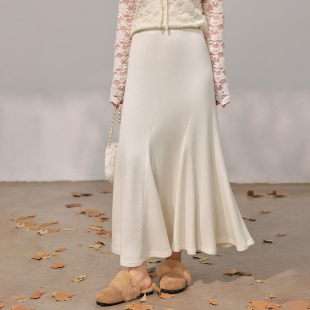 20点 新品 88折 DM100大码 立减15% 弹力针织鱼尾半身裙