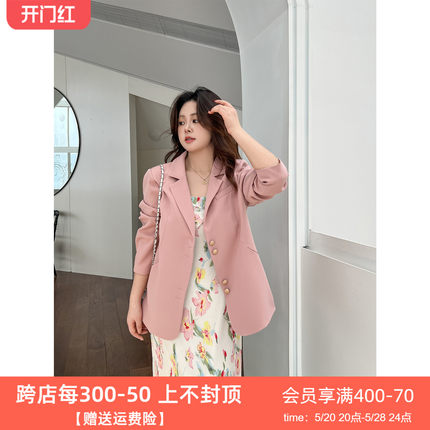 DM100大码百分百女装微胖2024新款显瘦韩版通勤西服高级西装外套