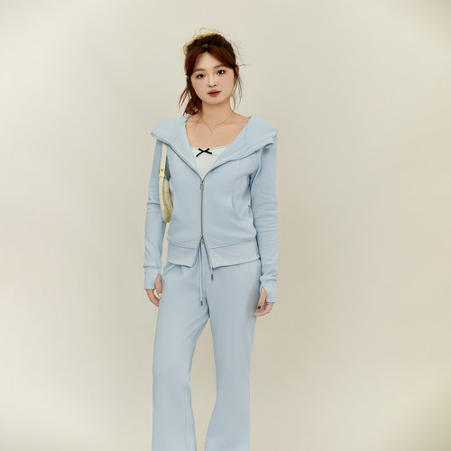 DM100卫衣外套微喇休闲裤套装