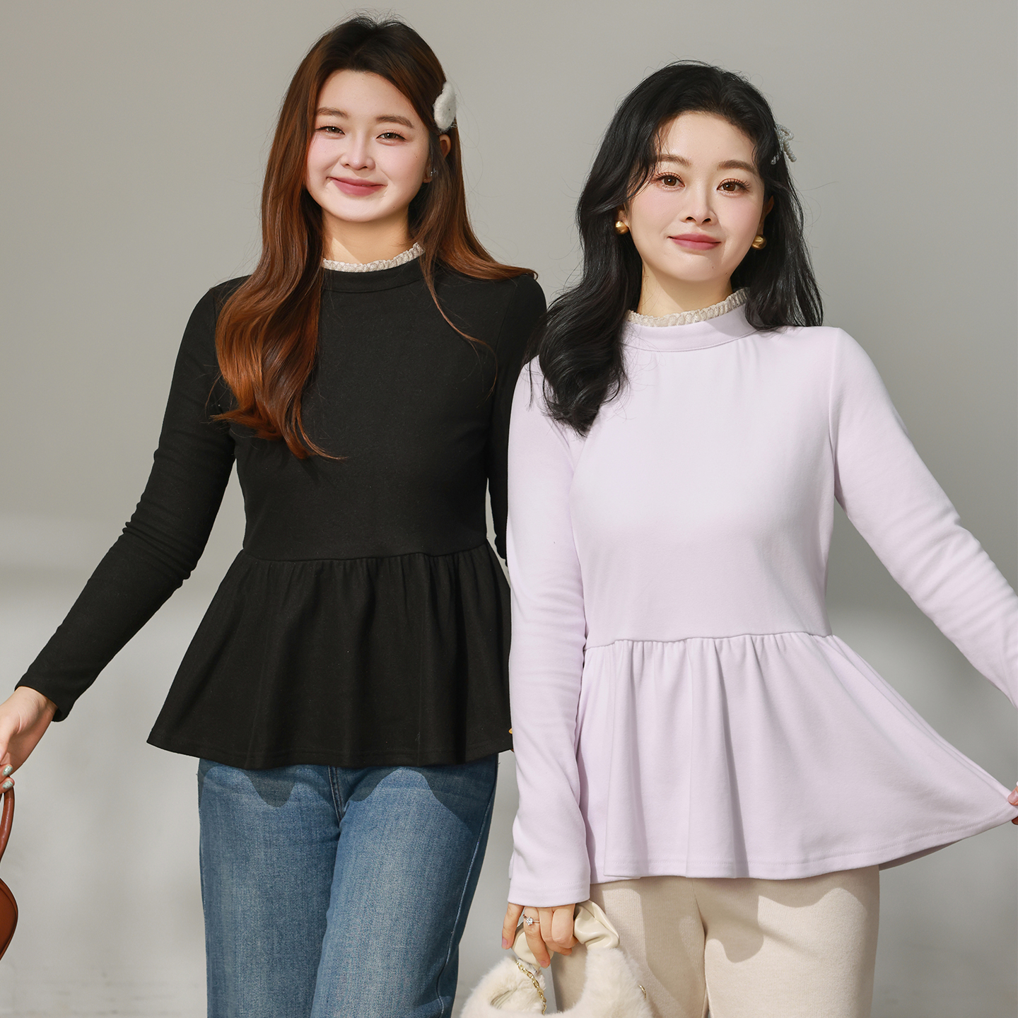 【12/08 新品88折+立减15%】DM100大码花边收腰打底德绒T恤