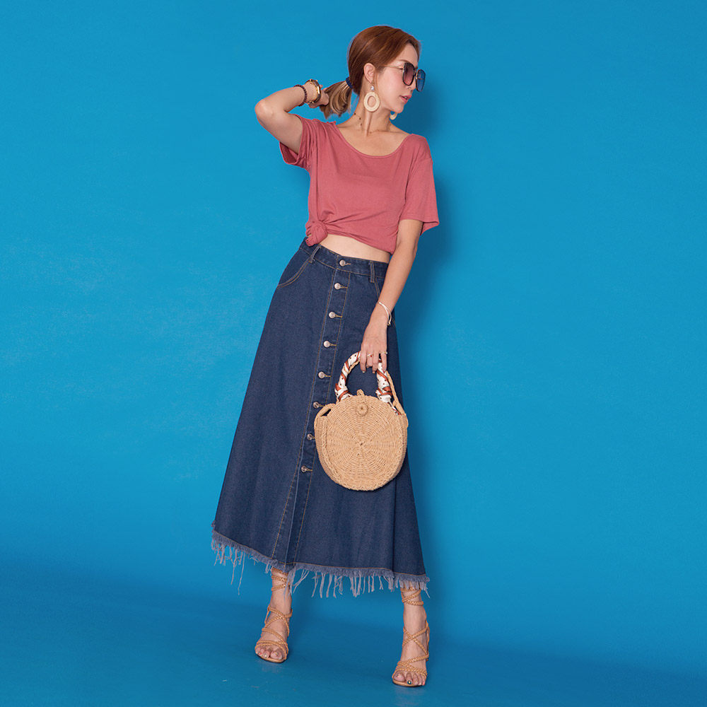 Anu Navy Umbrella-shaped Breasted cowboy Long skirt MAJOR madein the Women's clothing/Boutique , Skirts  category - from Buy2taobao.com to provide professional Taobao agent buy service