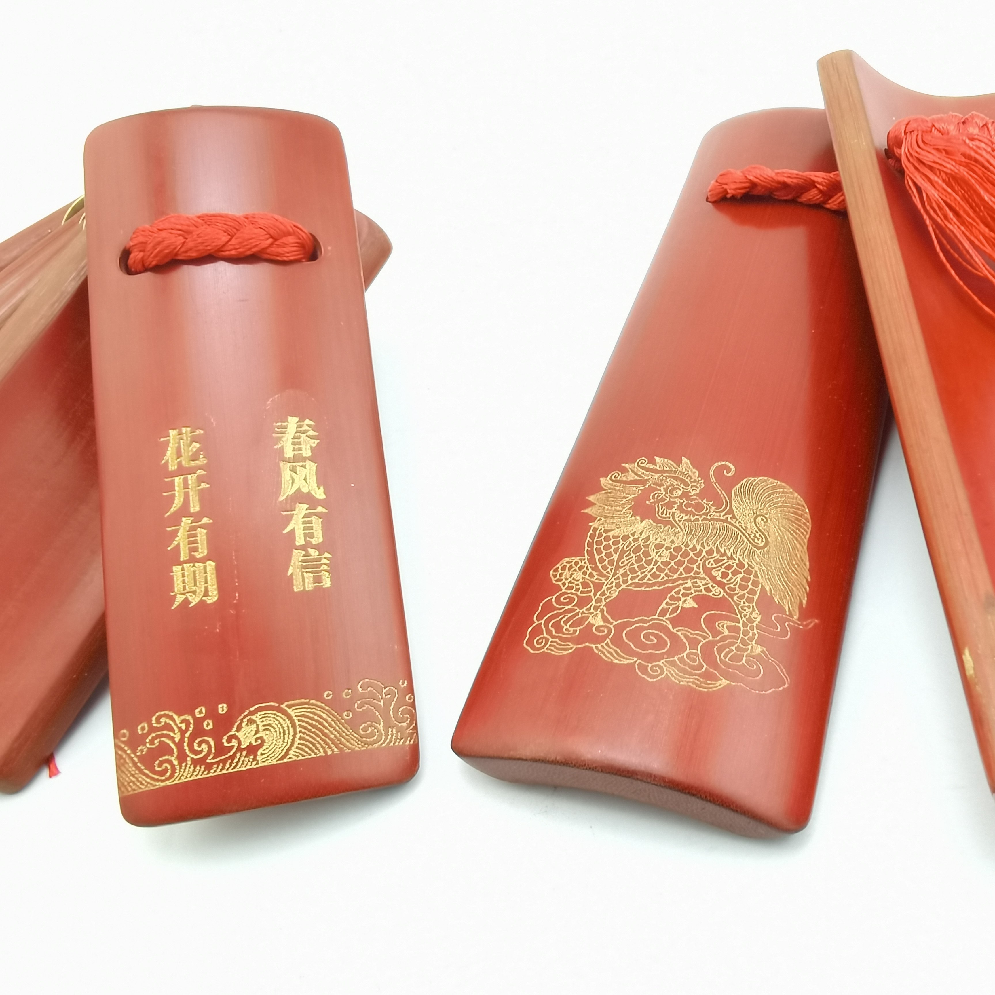 快板张品牌专业演出快板刻麒麟板可定制刻字文字图案