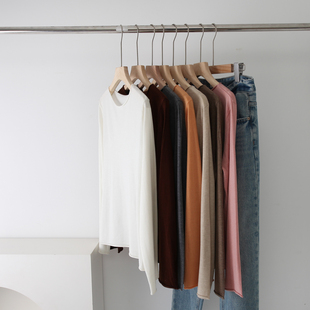 简而不凡 女 N种穿搭含桑蚕丝羊绒宽松圆领百搭基础纯色羊毛打底衫