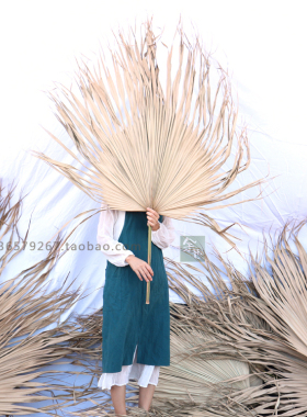 棕榈树叶蒲葵叶扇形背景北欧婚庆会展布景葵扇叶商场场景手工编织