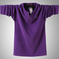 Extra-large casual long-sleeved T-shirt for men, 5XL pure cotton, oversized, extra-large, 240 for middle-aged and elderly people thumbnail 4