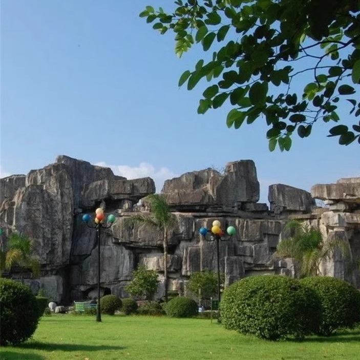 水泥假山雕塑门口水泥仿真树装饰定制门头水景雕塑户外大型装饰