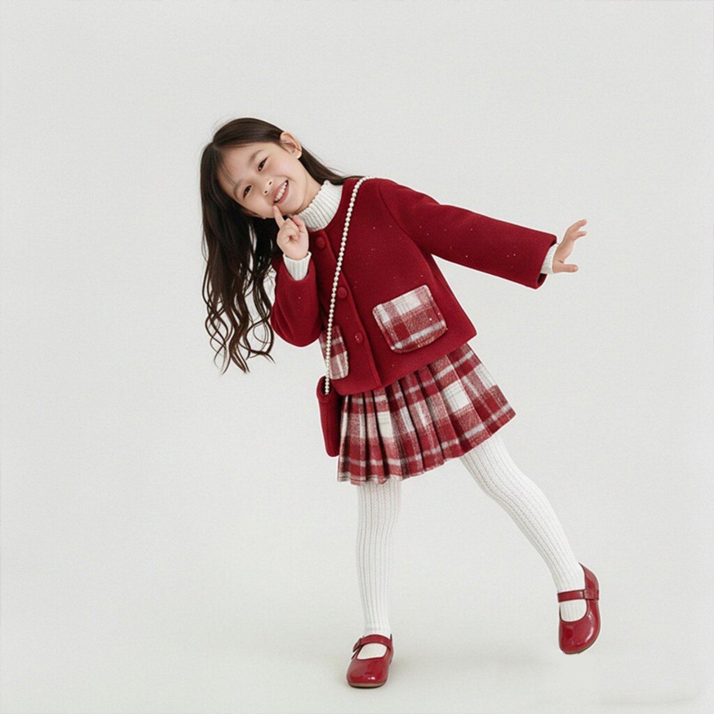 2025女童韩新中式套装冬季新款女宝宝洋气外套半身裙两件套送包包,童装/婴儿装/亲子装,套装,淘宝优惠券,粉丝福利购,淘宝优惠卷