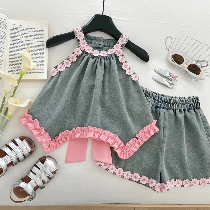 女童牛仔套装2025夏季新款