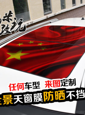 全景天窗遮阳防晒车贴定制图案