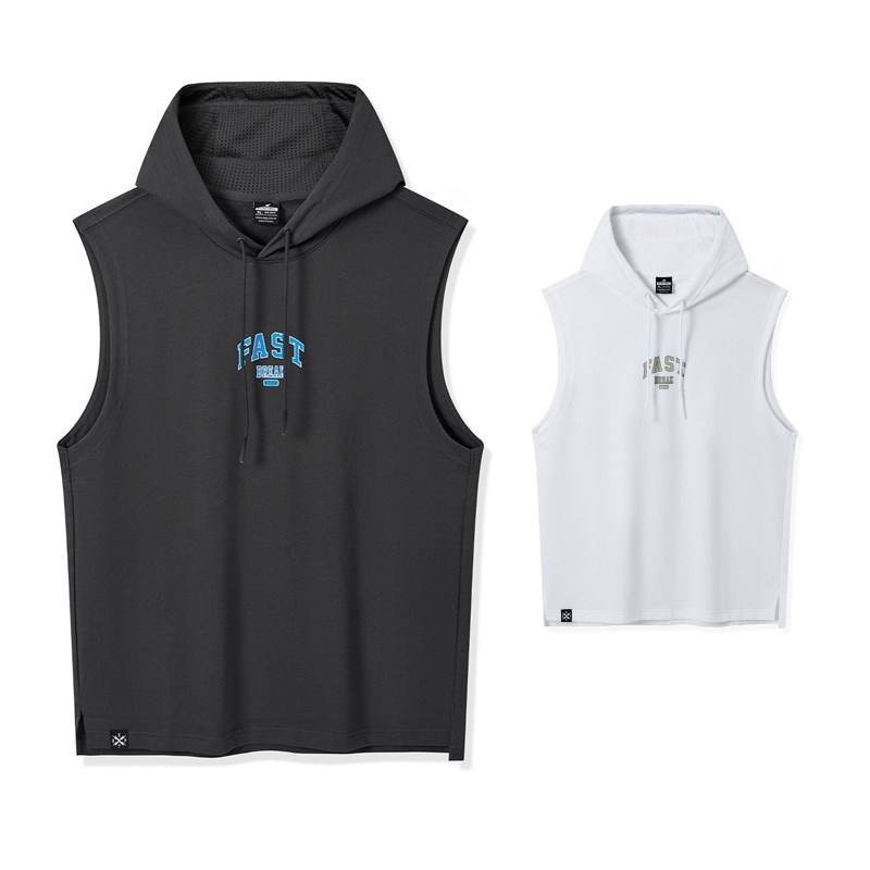特步帽衫男2024夏季新款篮球潮流训练投篮服短袖背心976229090018