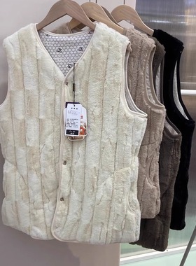 秋羽5153秋冬新款羊毛加厚马夹内搭打底加绒无袖保暖校服神器马甲