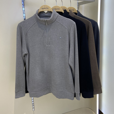 庄泰8362男士半拉链立领T恤