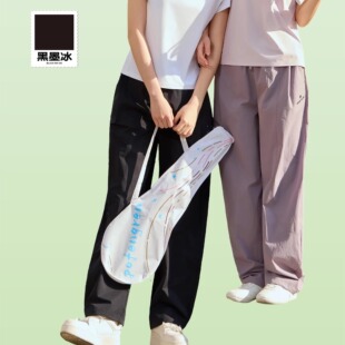 洁米夏轻户外8035山本裤松紧高腰运动休闲阔腿直筒长裤女薄款宽松