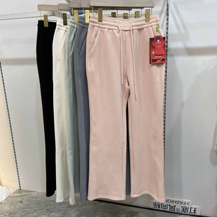 宽松卫裤 运动休闲直筒裤 女士高腰阔腿裤 洁米608秋冬新加绒加厚款