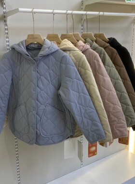 蔓美人M305秋冬女士泡芙连帽保暖兔绒羊毛服外套宽松上衣小棉袄服