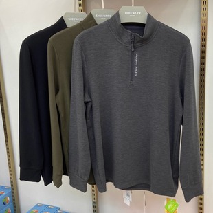 蔓美人M105秋冬新款 磨绒发热半拉链立领卫衣保暖上衣商务休闲 男士