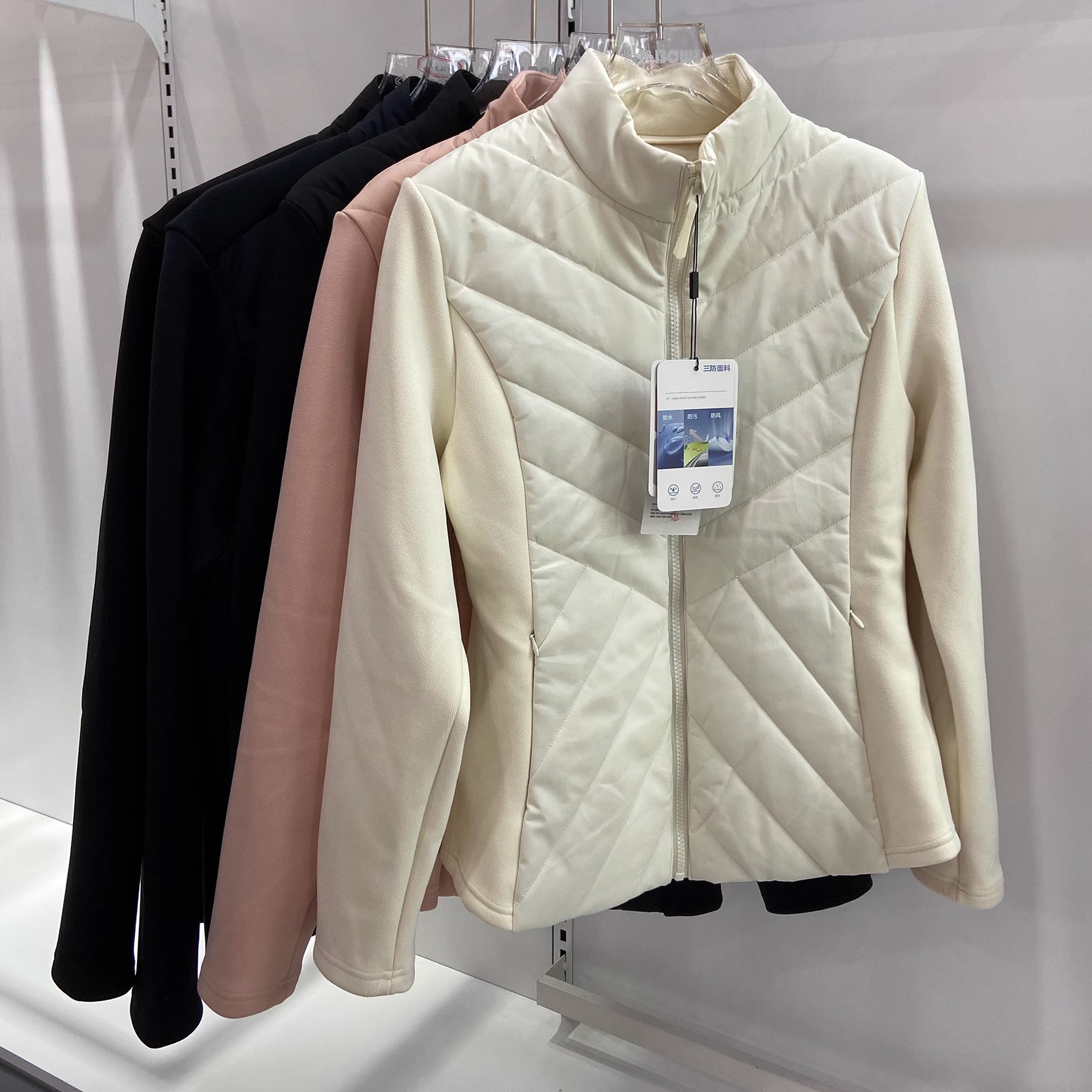 冰川时代2506小蛮腰正肩显瘦收腰冬修身时尚拼接保暖立领外套