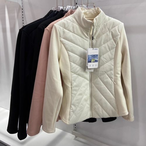 冰川时代2506小蛮腰正肩显瘦收腰冬修身时尚拼接保暖立领外套