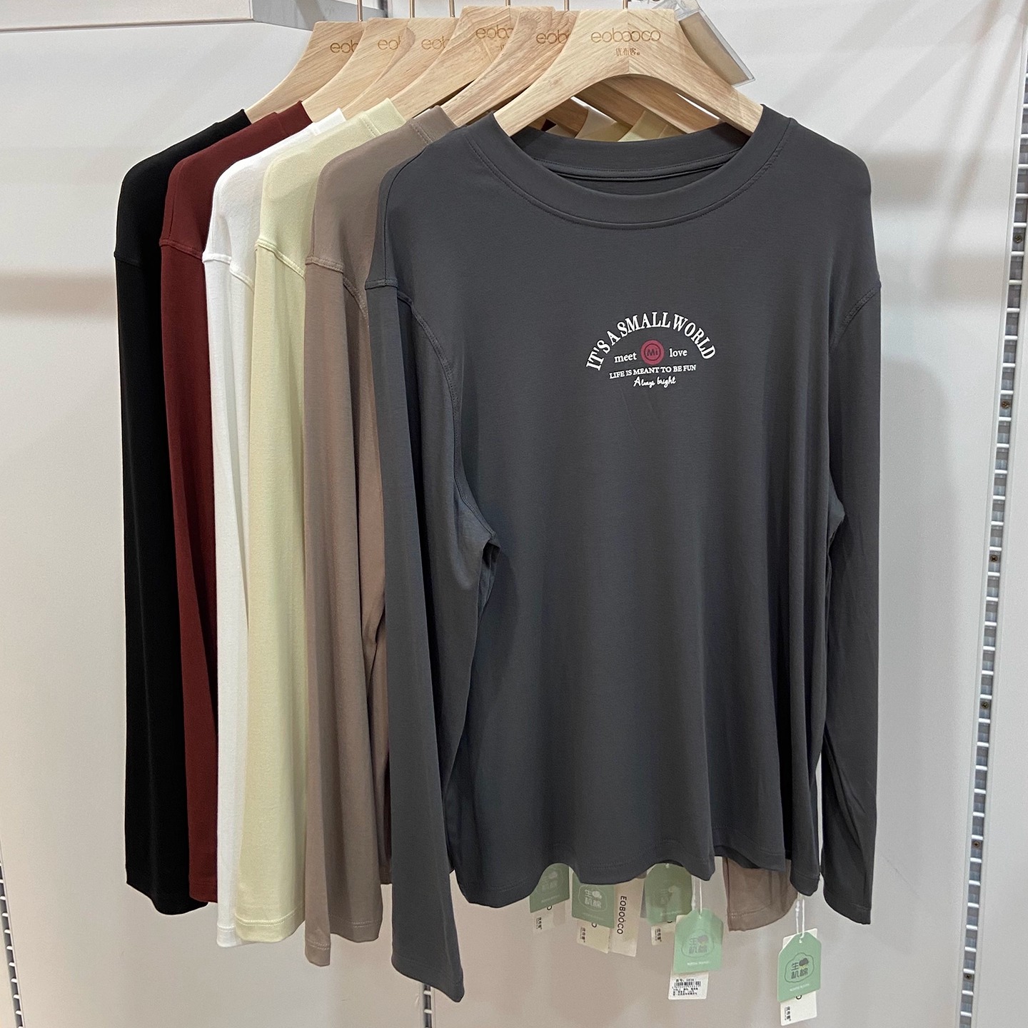 优布客5834秋冬新款时尚字母宽松休闲大版薄款T恤打底衫百搭卫衣