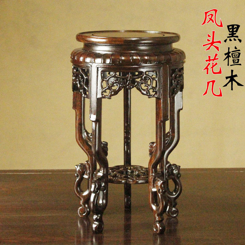 红木圆形底座实木花瓶盆景木托座子摆件佛像花盆奇石增高高脚底托