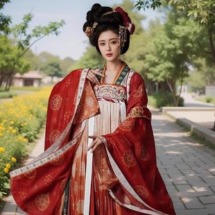 新款盛唐公主原创复原款唐制褙子齐胸大袖衫唐制印花汉服女春秋款