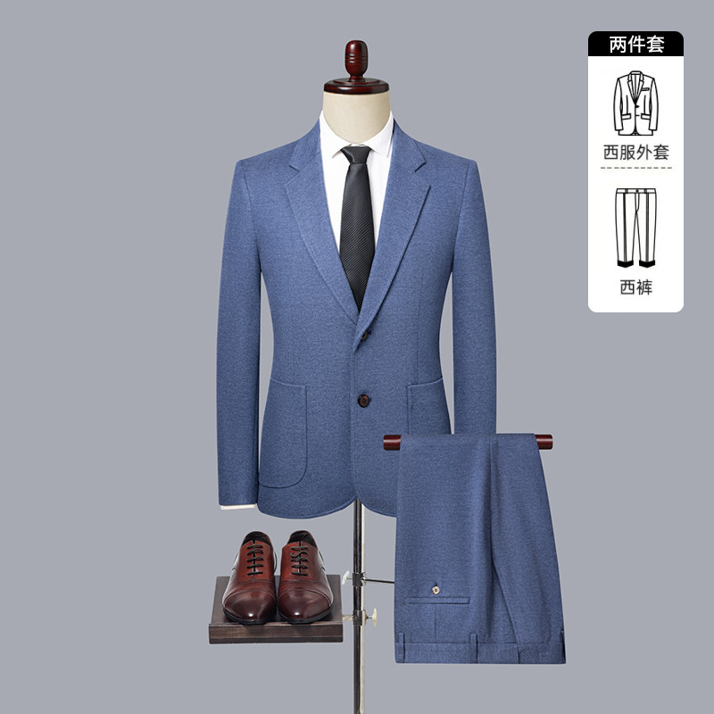 2025秋冬季高品质韩版修身纯色毛呢西服两件套TZ1822-S-4XL-P205