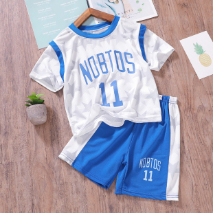 男童夏装速干衣套装儿童篮球服短袖宽松夏季薄网眼冰丝运动两件套
