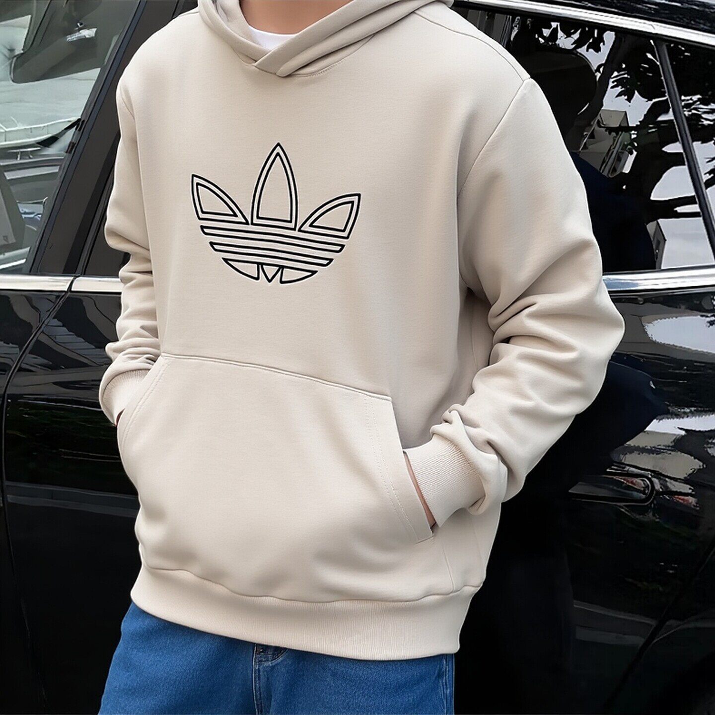 阿迪达斯三叶草卫衣男新款复古纯棉长袖篮球运动服百搭上衣连帽衫