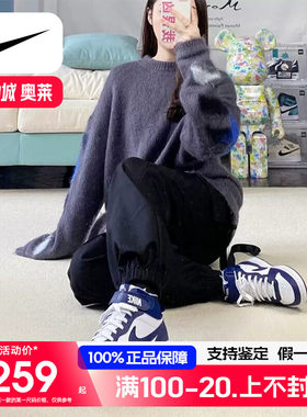 Nike耐克女鞋正品正品新款秋冬休闲鞋黑曜石aj简版中高帮板鞋女