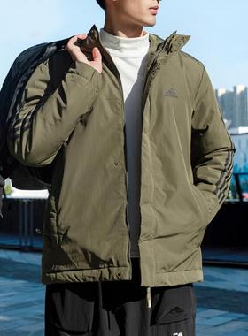adidas阿迪达斯中长款棉袄秋冬新款男子运动连帽棉服外套IP2535