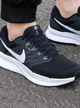 耐克缓震防滑跑鞋黑色网面透气运动跑步鞋CJ1682-004